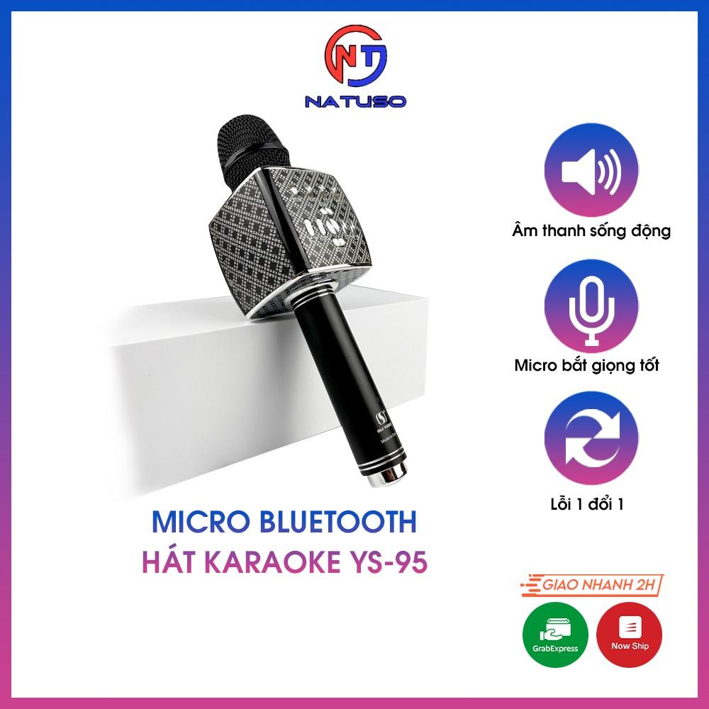 Mic Karaoke Bluetooth Cao Cấp YS-95 Tích Hợp Loa Bass Dùng Hát Tại Nhà Hoặc Livetream