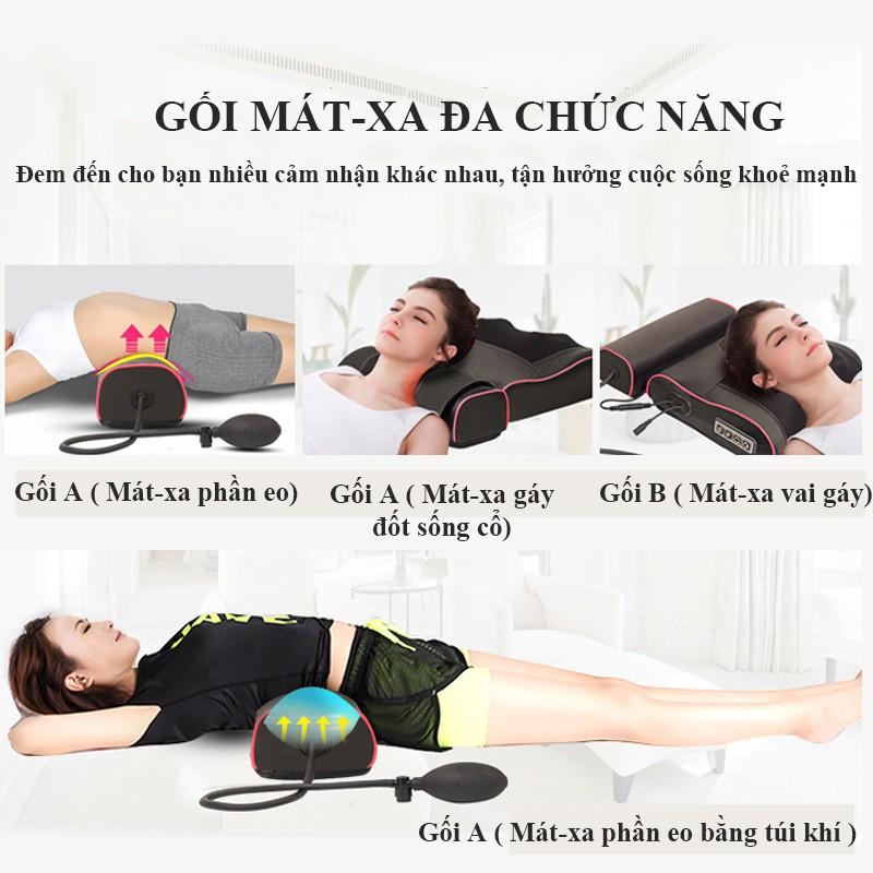 Gối massage máy mát-xa cổ vai gáy mát xa eo hông 20 đầu massage đa chức năng xoa bóp thư giãn