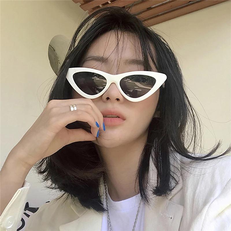 Kính râm mắt mèo cổ điển Kính ánh nắng mặt trời nhỏ kính mắt cho phụ nữ Shades Eyewear Eyewear Uv400 Kính Color: White2