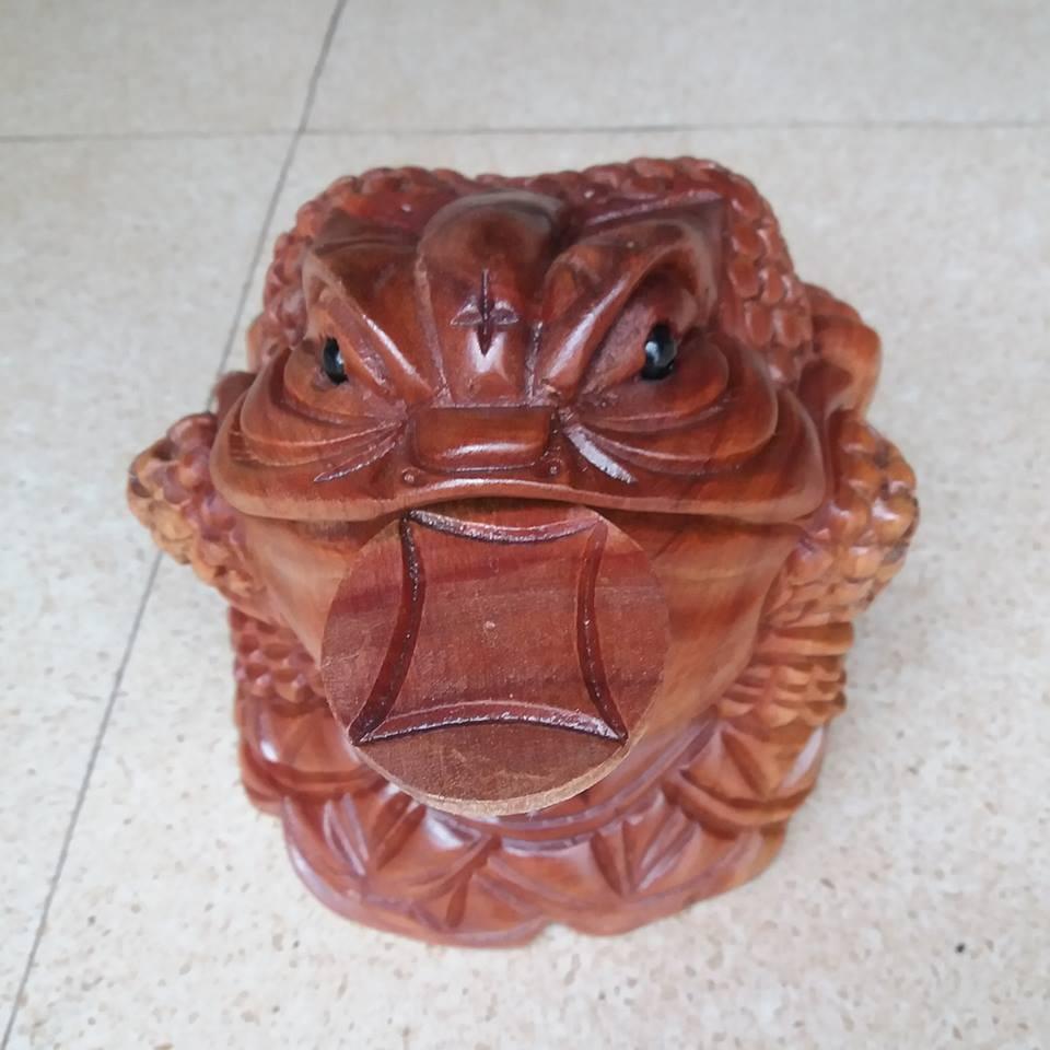 Tượng cóc thiền thừ gỗ xá xị cao 18cmx18cmx19cm