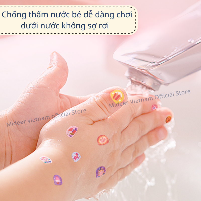 Sticker dán móng tay cho bé Mideer Nail stickers Mideer 2 mẫu miếng dán móng tay giả cho bé gái
