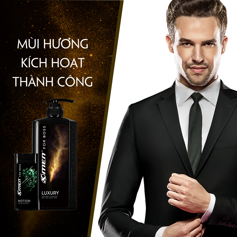 Combo Dầu gội nước hoa X-Men for Boss Luxury 650g + Dầu gội nước hoa X-Men for Boss Motion 150g