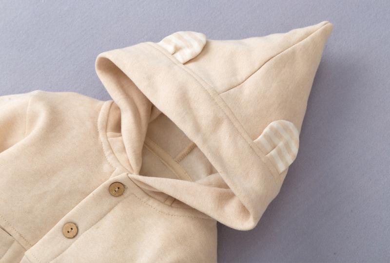 Bộ Quần Áo Thu Đông Cotton Áo Khoác Ấm Bé Trai Bé Gái Bé Gái Màu Trơn Mũi Nhọn Hood Có Mũ Áo Khoác Phao Bông Chắn Gió