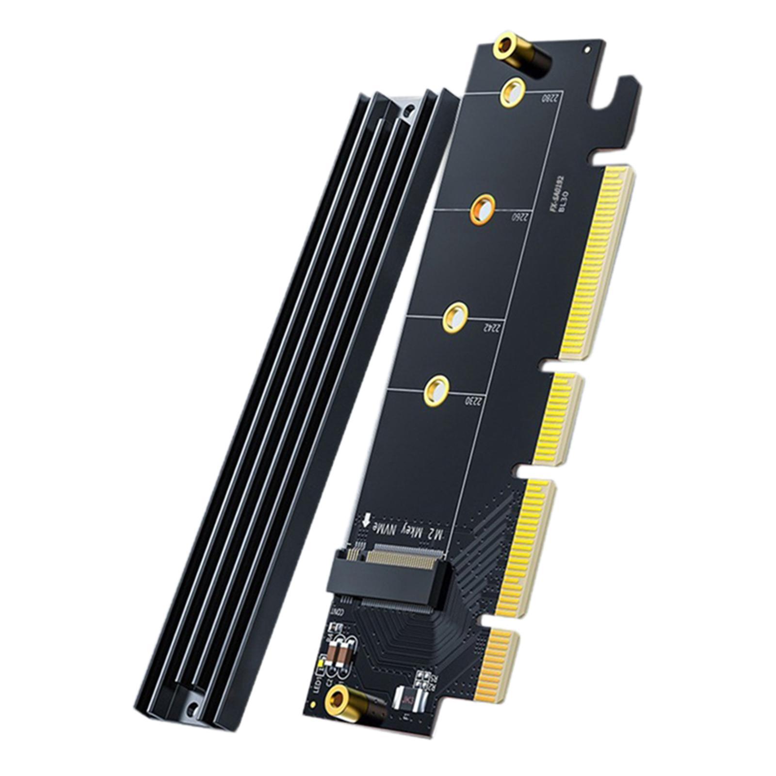 Low Profile PCIe 4.0 x4 to M.2 Expansion Card for M.2 SSD with Heatsink