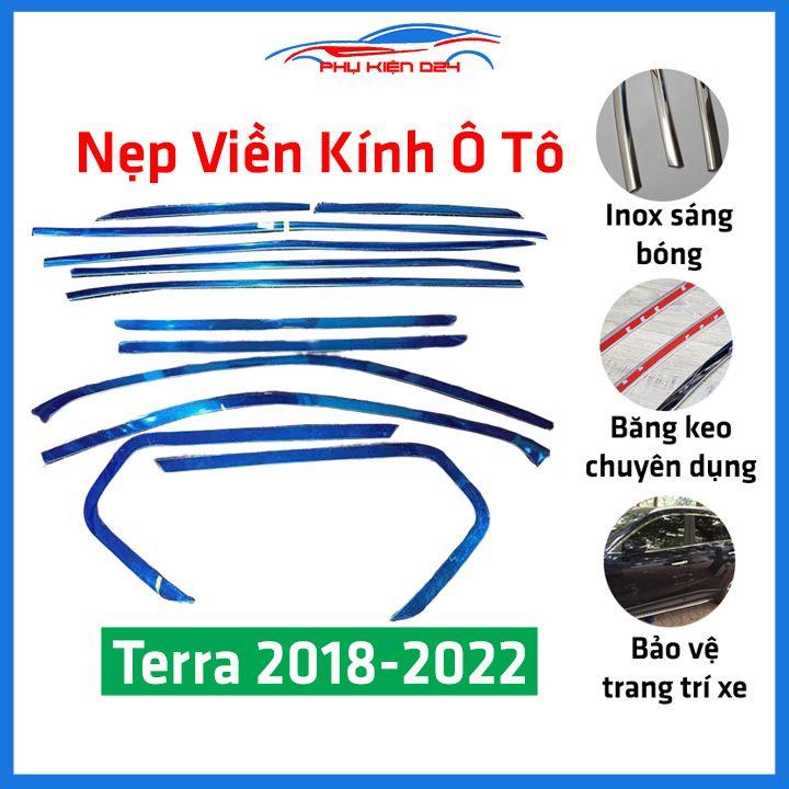 Bộ nẹp viền chân kính cong kính Nissan Terra 2018-2020 Inox sáng bóng chuẩn form xe