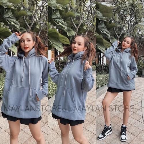 Áo khoác Hoodie Basic Nữ MAYLAN STORE nhiều màu - ulzzang form rộng hàn quốc - vải nỉ lót bông