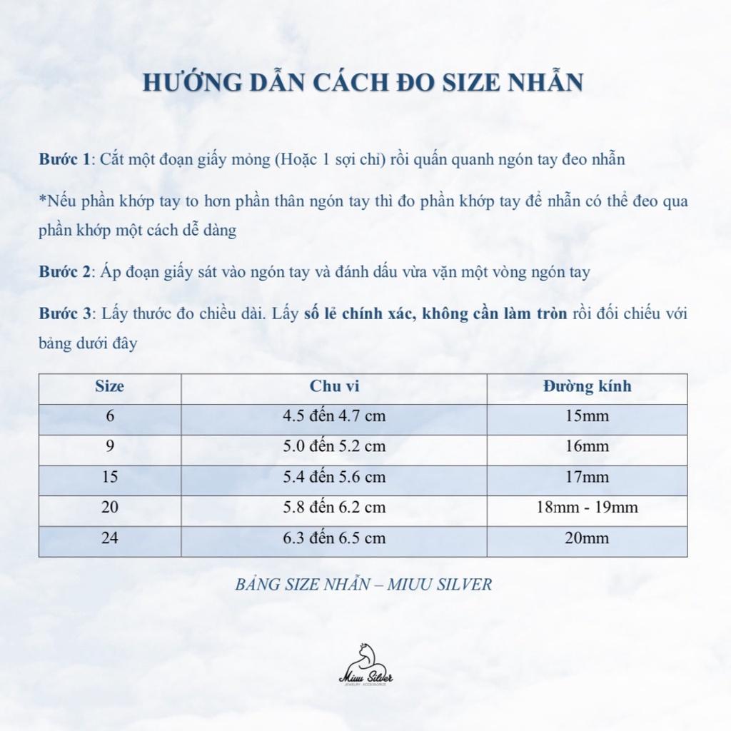 Nhẫn bạc 925 Miuu Silver, nhẫn nữ đính đá đẹp, đơn giản Sparking Line