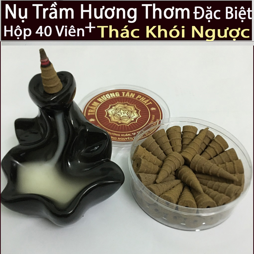 Nụ Trầm Hương thơm Quảng Nam loại Đặc Biệt( Hộp 40 viên + Lư Xông Trầm)