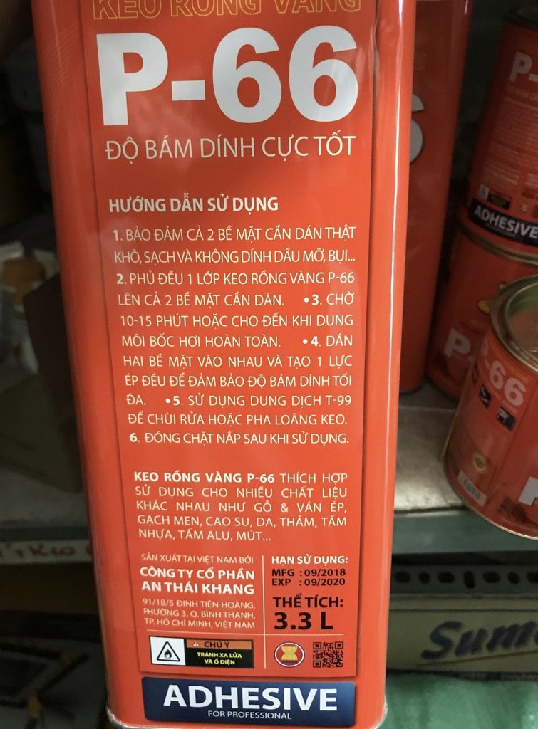 [Sỉ và Lẻ] Lon 3 kg Keo Rồng Vàng P-66 , Keo Dán Đa Năng Dragon P-66 keo con chó , Keo Dán da Simili , Da Pu , Keo dán giầy dép , Keo siêu dính dán thùng loa , keo dán tấm cách nhiệt , keo dán gỗ , keo dán vải , keo siêu dính