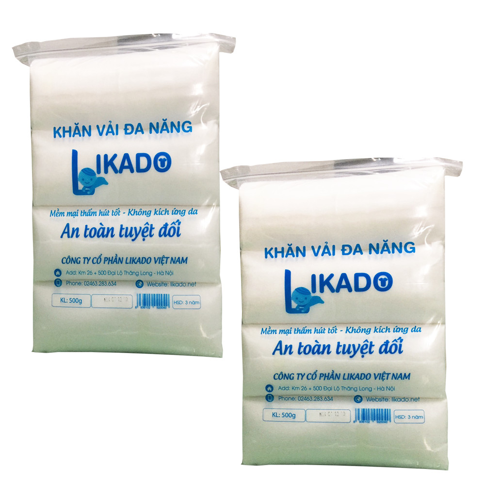 Combo 3 gói khăn vải khô likado dạng cuộn 500g kích thước 18x20cm khoảng 330 tờ