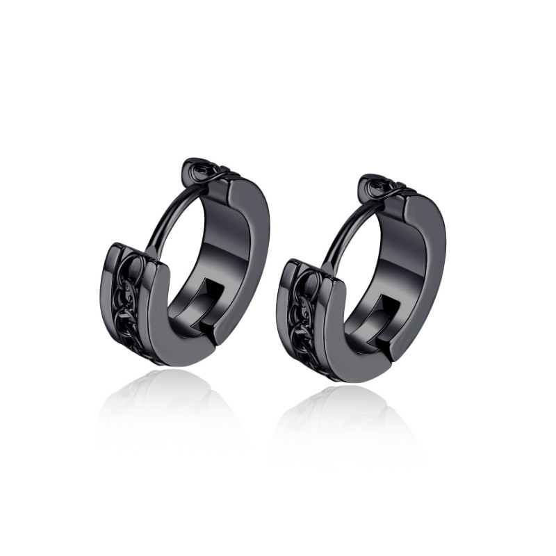 Bông Tai Nam Nữ Unisex Khoen Tròn Dây Xích Cá Tính Titan Ko Han Rỉ TT 4358