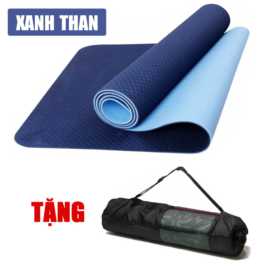 Thảm Tập Yoga chất liệu TPE 2 lớp dày 6mm chống trơn trượt cực tốt