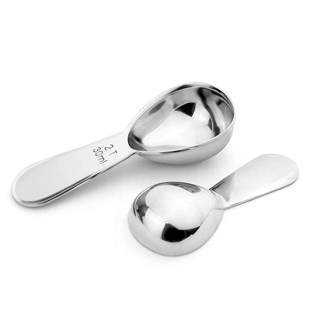 2 miếng xẻng cà phê bằng thép không gỉ đo thìa cà phê 15ml và 30ml