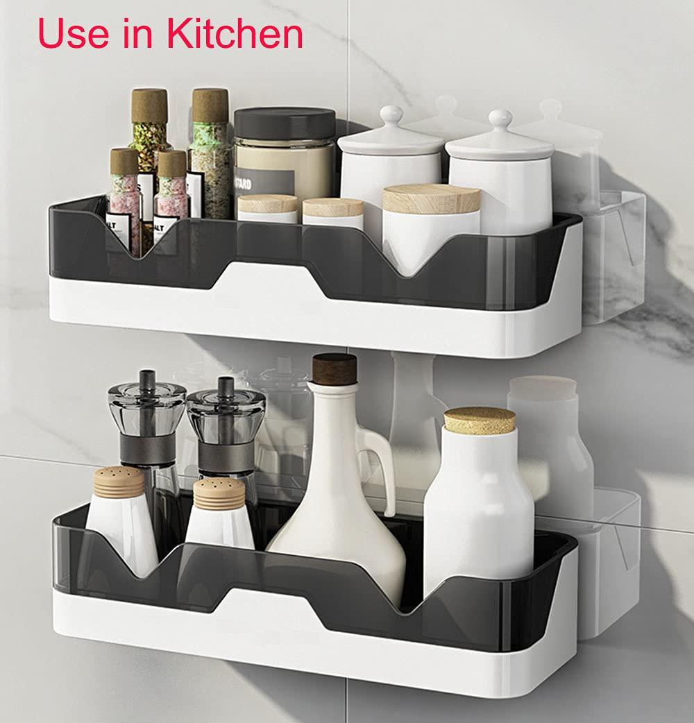 2 Kệ Tắm, Không Cần Khoan Caddy Tắm, Treo Tường Giỏ Đựng Đồ Cho Phòng Tắm/Nhà Bếp