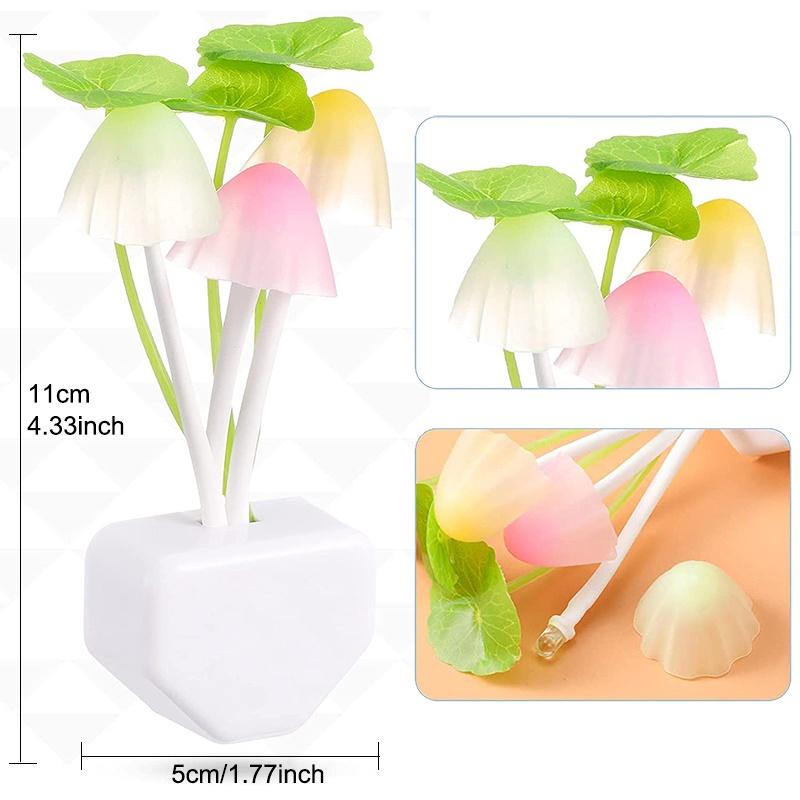 Đèn ngủ LED hình cây nấm/ lá sen 7 màu sắc thay đổi độc đáo trang trí phòng khách/ phòng ngủ