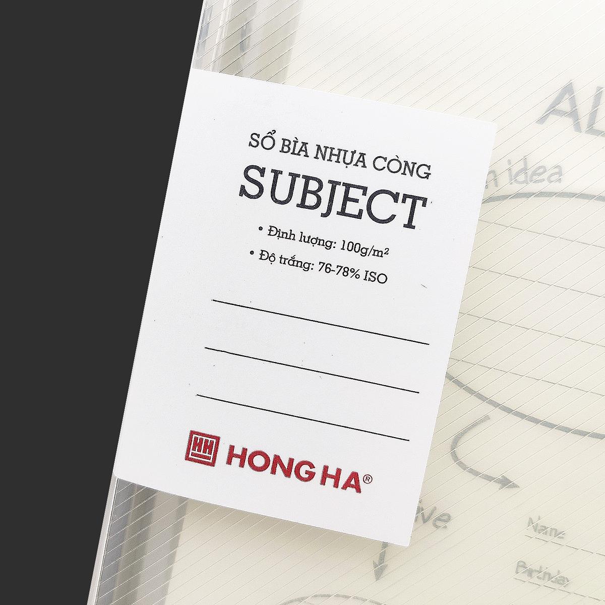 Sổ Bìa Còng Nhựa Trong Subject A5 - Kẻ Ngang - 200 Trang 100gsm - Hồng Hà 3023