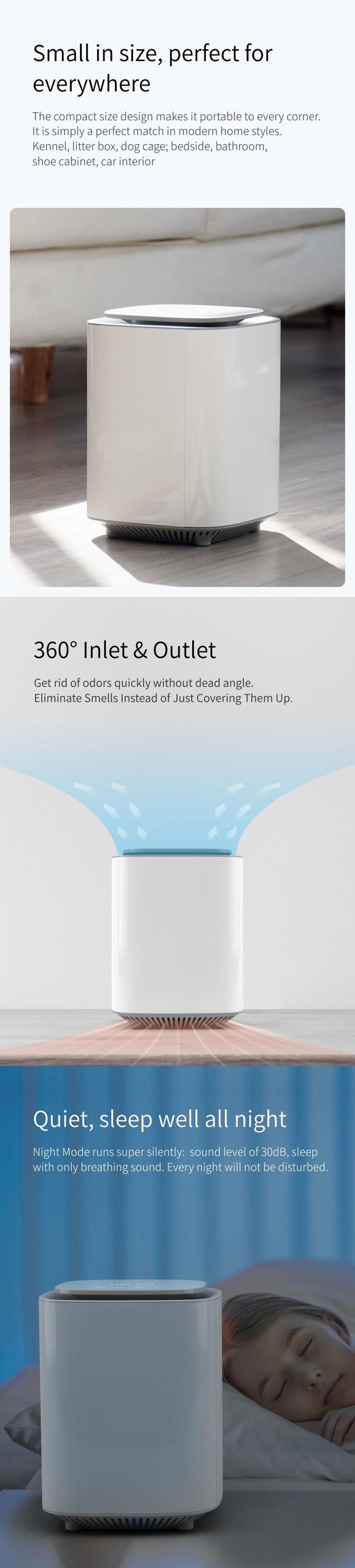 PETONEER AirMaster App-controlled Mini Smart Home Pet Air Purifier with Radar Detector and Multiple Purification