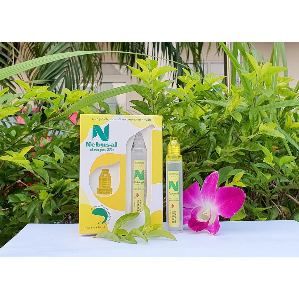 Dung Dịch Nhỏ Mũi Nebusal Drops 3% (10ml) - Giảm nghẹt mũi sổ mũi - Công thức an toàn cho trẻ sơ sinh và trẻ nhỏ.