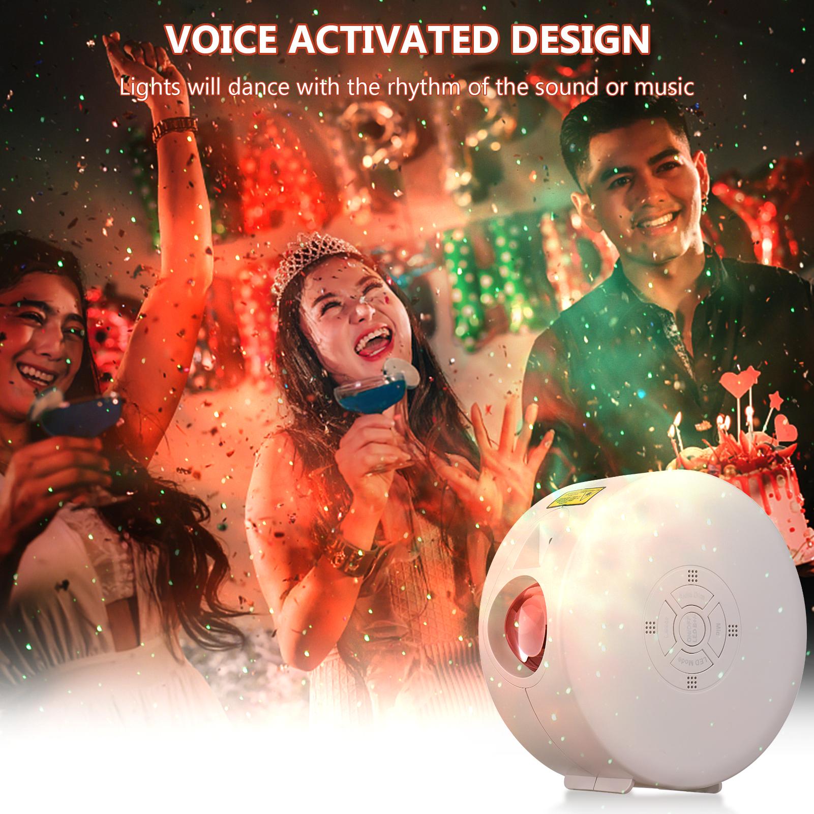Star Projector Galaxy Projector Light BT Music Speaker Ocean Wave Star Sky Night Light with Remote Controller
