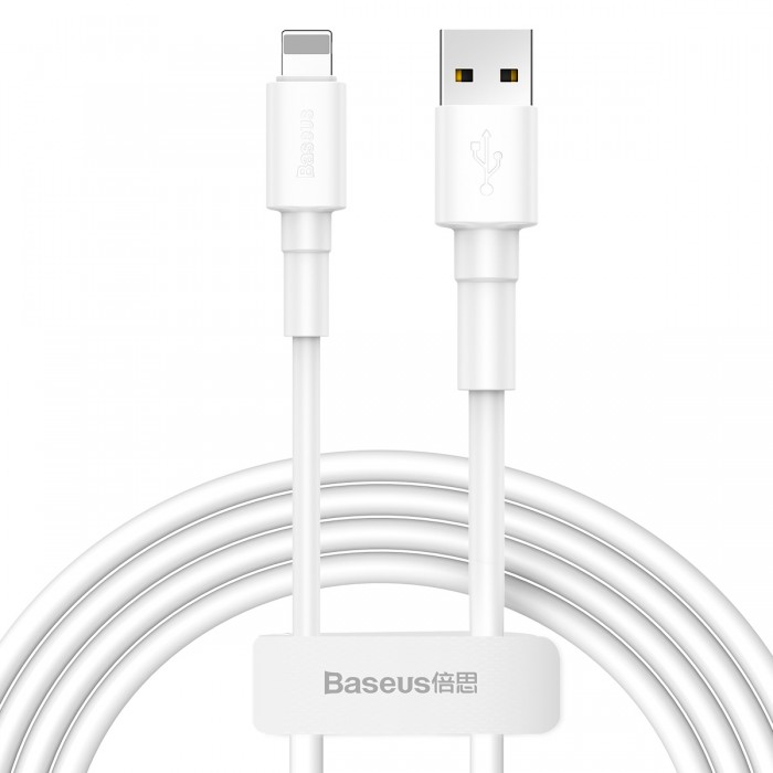 Cáp sạc nhanh 2.4A Baseus Mini White kết nối iPhone dây tròn dẻo đồng bộ dữ liệu cao dài 100CM - Hàng chính hãng