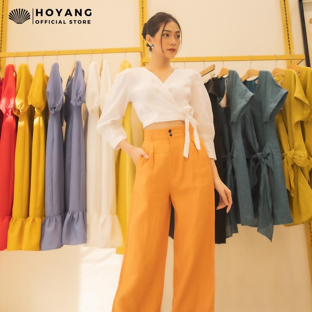 Áo Croptop Cổ Tim Cột Dây Eo HOYANG AHY01