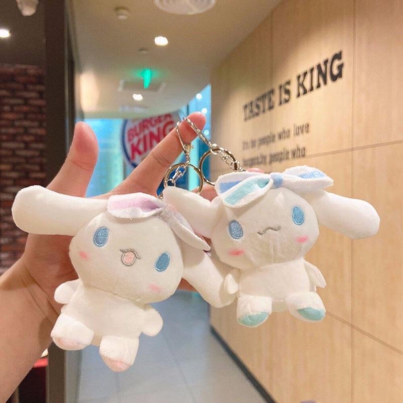 Móc Khóa Chú Chó Bông Cinnamoroll Mini Dễ Thương Treo Balo Túi Xách Phụ Kiện Gấu Bông Mini Treo Trang Trí