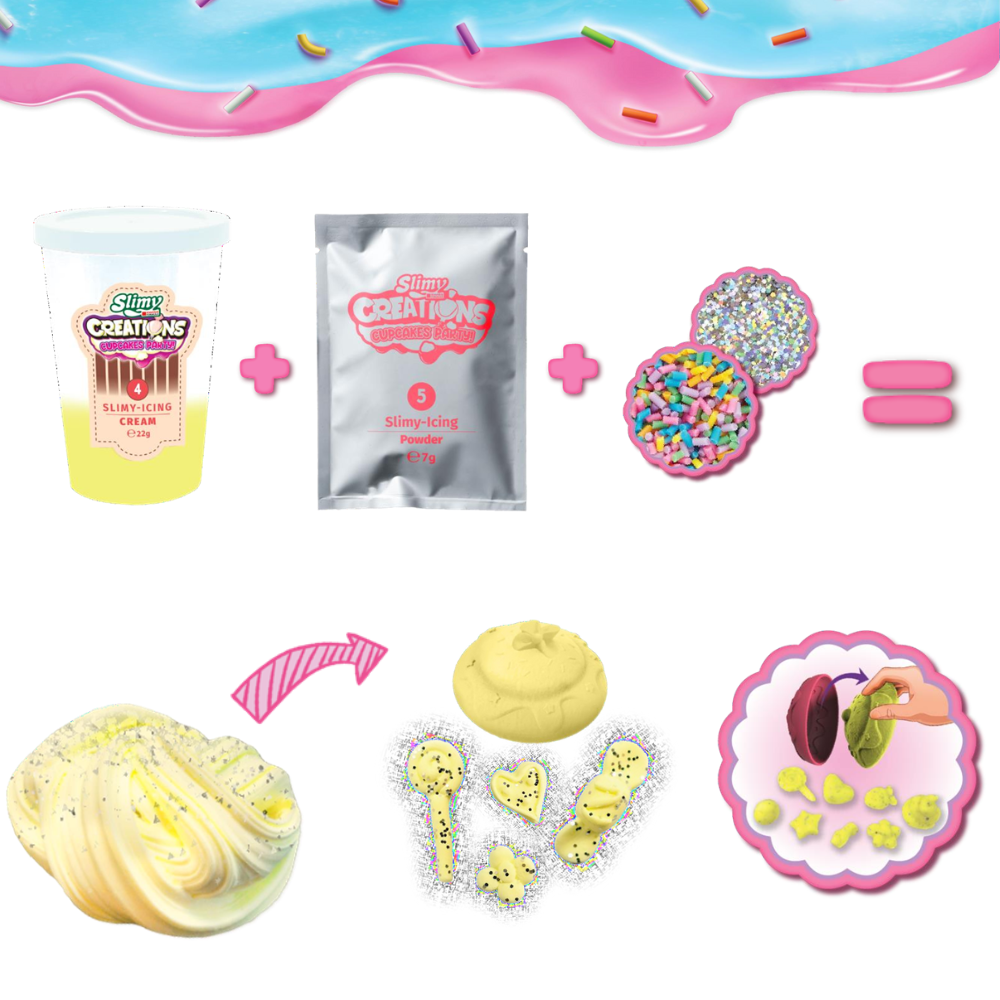 Đồ Chơi Bộ Slime Làm Bánh Cupcake Vị Dâu Hồng Đáng Yêu SLIMY 33047/PK