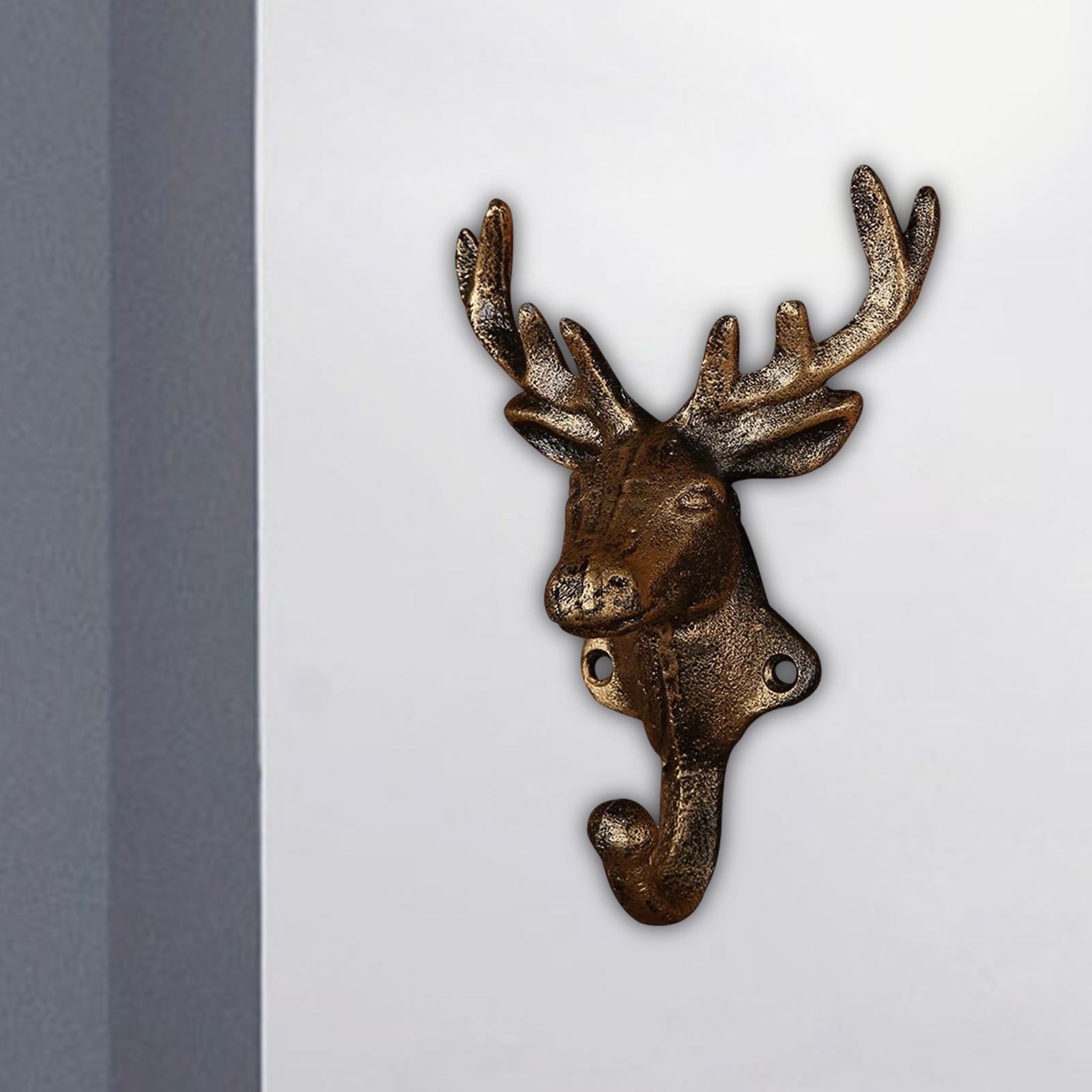 Deer Coat Hook Clothes Hanger Wall Mounted Holder Heavy Duty for Entryway