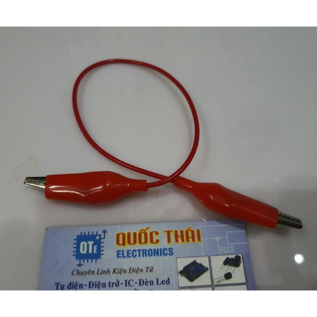Dây nối 2 đầu kẹp cá sấu lớn màu đỏ