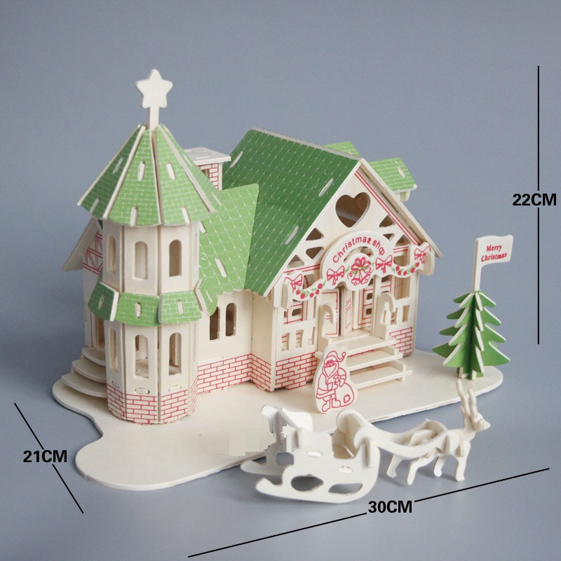 Đồ chơi lắp ráp gỗ 3D Mô hình Cửa hàng Giáng Sinh