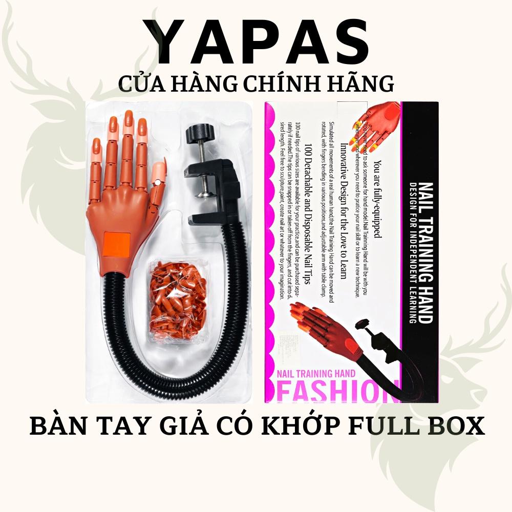 Bàn tay giả học nail Yapas full box có khớp kèm 100 móng giả tập sơn gel, vẽ móng cơ bản đến nâng cao
