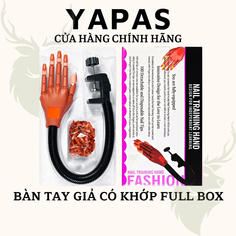 Bàn tay giả học nail Yapas full box có khớp kèm 100 móng giả tập sơn gel, vẽ móng cơ bản đến nâng cao