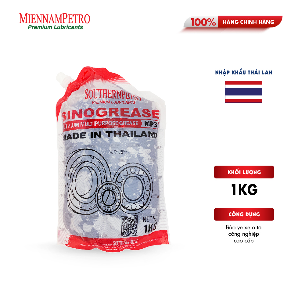 Mỡ Bôi Trơn MiennamPetro Sinogrease Lithium MP3 1KG Đa Dụng Bảo Vệ ​Xe Ô Tô Công Nghiệp Cao Cấp