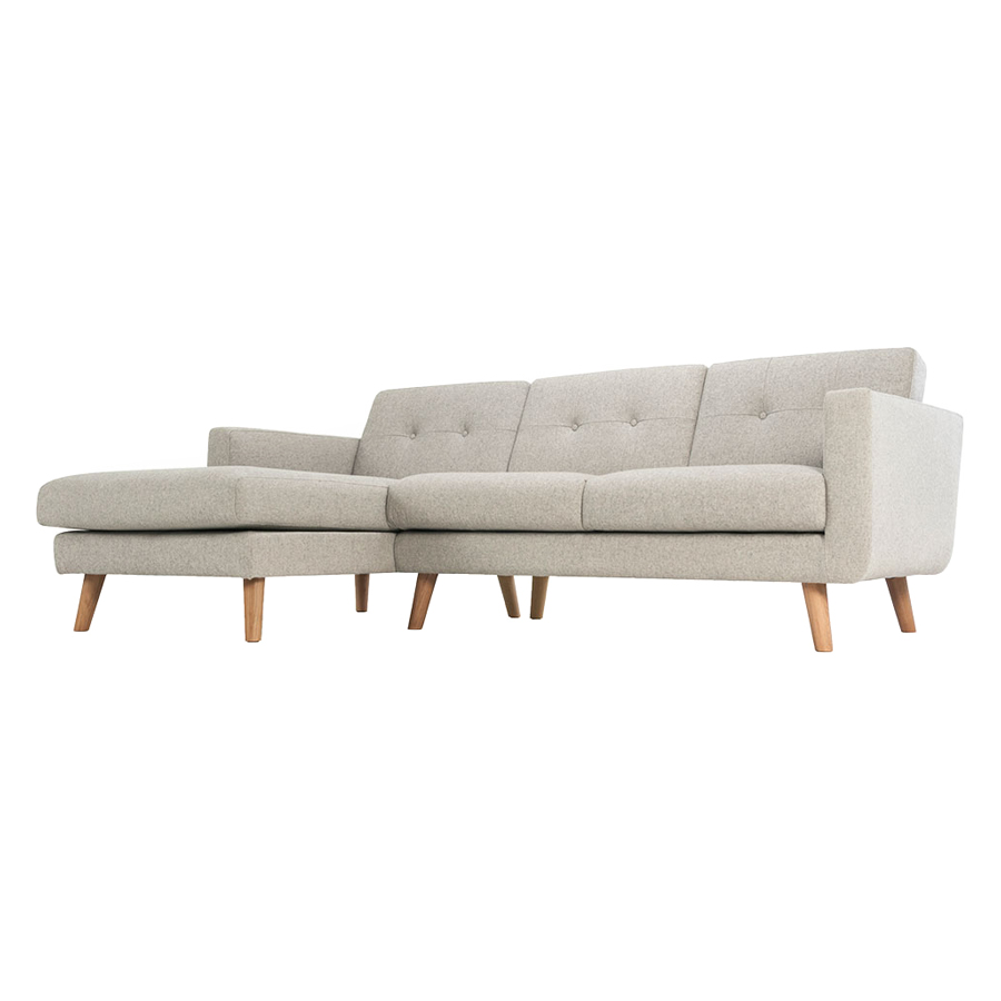 Ghế Sofa Góc Trái Conrad KOZOKA - Xám Trắng