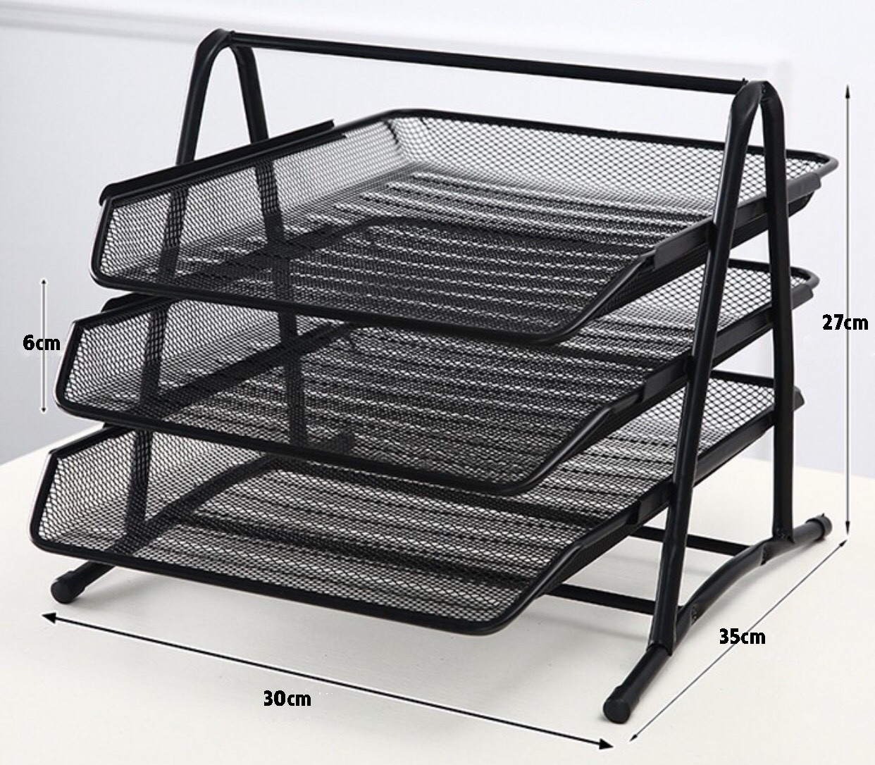 Khay để tài liệu 3 tầng bằng thép lưới cao cấp