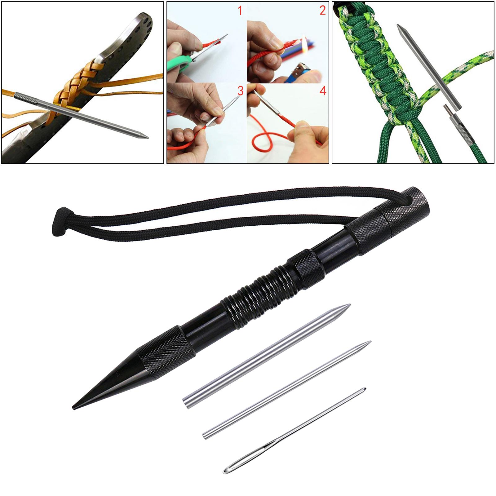 Paracord Lacing Needles Stainless Steel Tool Set Fid Lacing Stitching 4Pcs