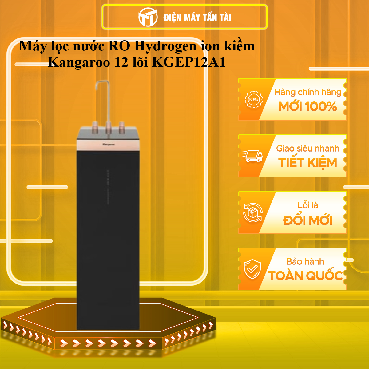 Máy lọc nước RO Hydrogen ion kiềm Kangaroo 12 lõi KGEP12A1 - HÀNG CHÍNH HÃNG - CHỈ GIAO HCM