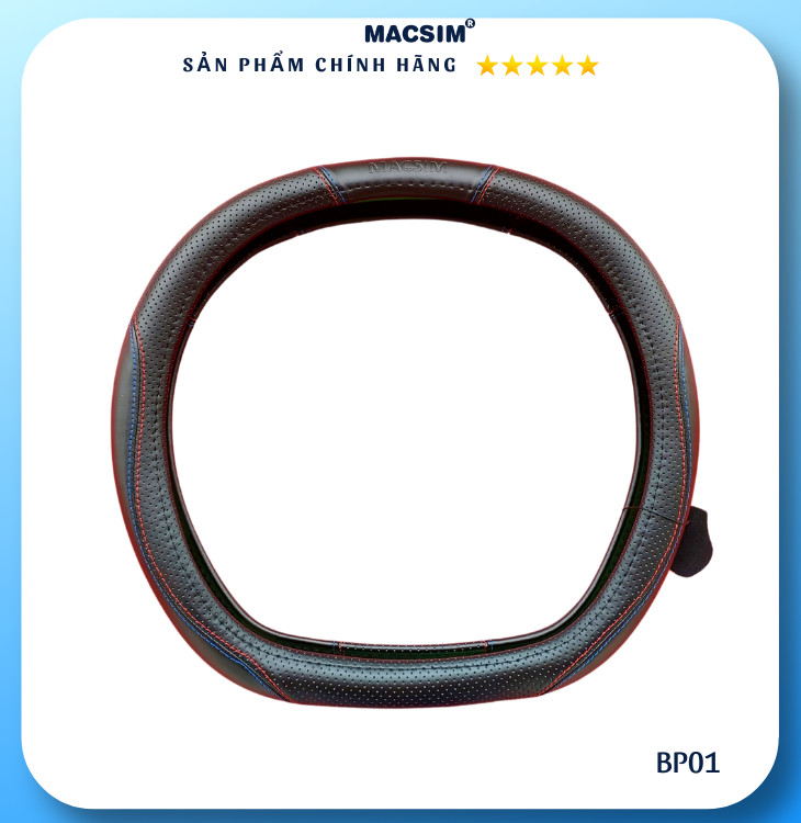 Bọc vô lăng cao cấp Macsim mã BP01 chất liệu da thật - Khâu tay 100%