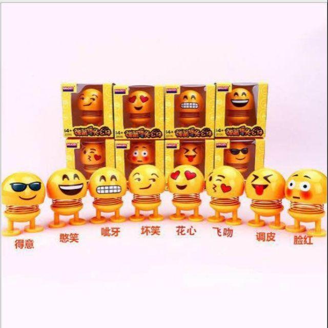 Emoji Lò Xo Lắc Đầu Trang Trí Xe Hơi, thú nhún emoji để Bàn Làm Việc Siêu Vui Nhộn , Lật Đật Icon Emoji Lò Xo Nhún Đồ Ch