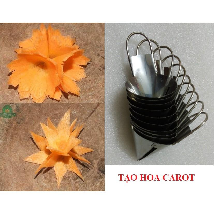 Dụng cụ tạo hoa cà rốt inox, xoáy hoa carot, tạo cánh hoa carot