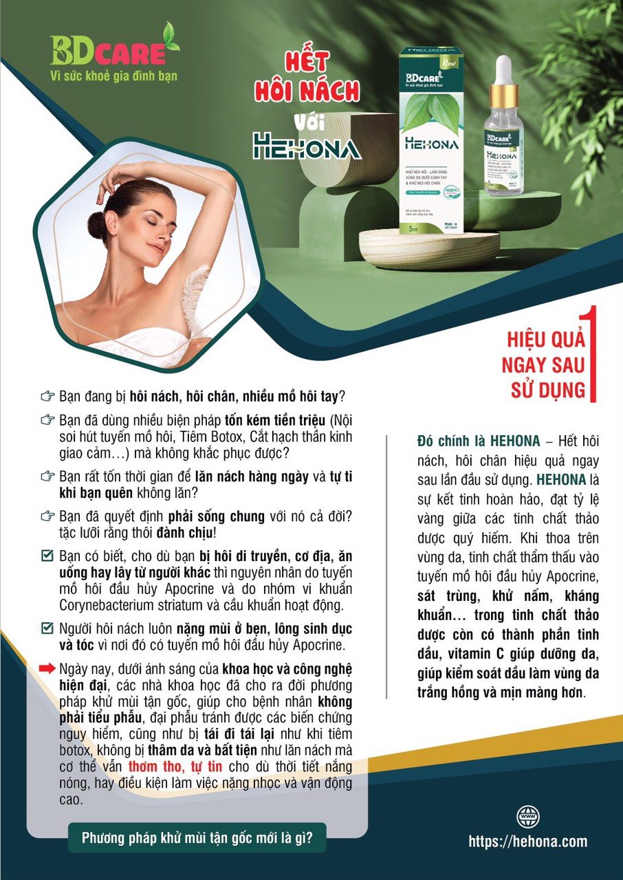 Hehona Khử Mùi Hôi Nách Hôi Chân 5ml