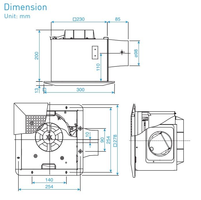 Quạt hút âm trần Panasonic FV-24CH9 - Hàng chính hãng