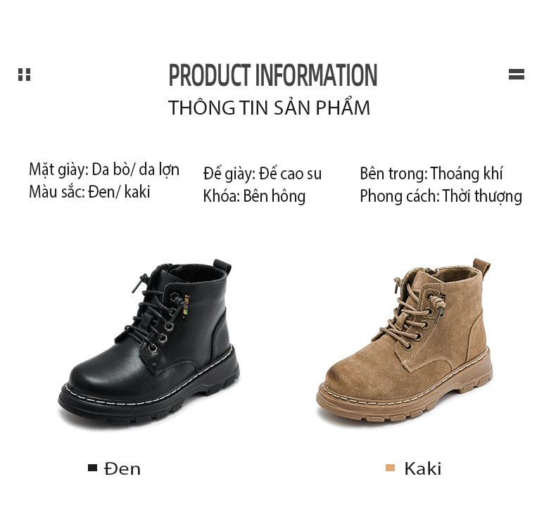 Giày cao cổ da bò cho học sinh nam nữ 2021 mẫu mới phiên bản Hàn Quốc Mã J101