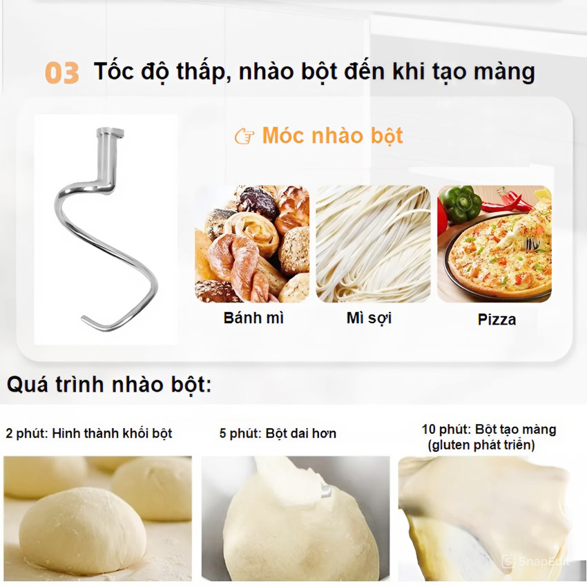 Máy trộn bột, đánh kem 10 lít chuyên nghiệp 3 trong 1 - Dòng công nghiệp. Thương hiệu Mỹ cao cấp Septree - B10B. HÀNG CHÍNH HÃNG