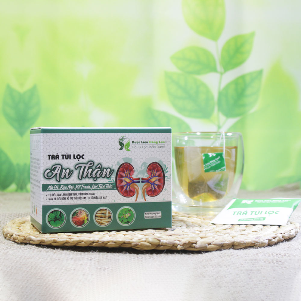 Trà An Thận - Bổ Thận túi lọc hộp 60g Dược Liệu Hồng Lan Lợi tiểu, hỗ trợ thải độc gan, trị sỏi niệu, sỏi mật,...