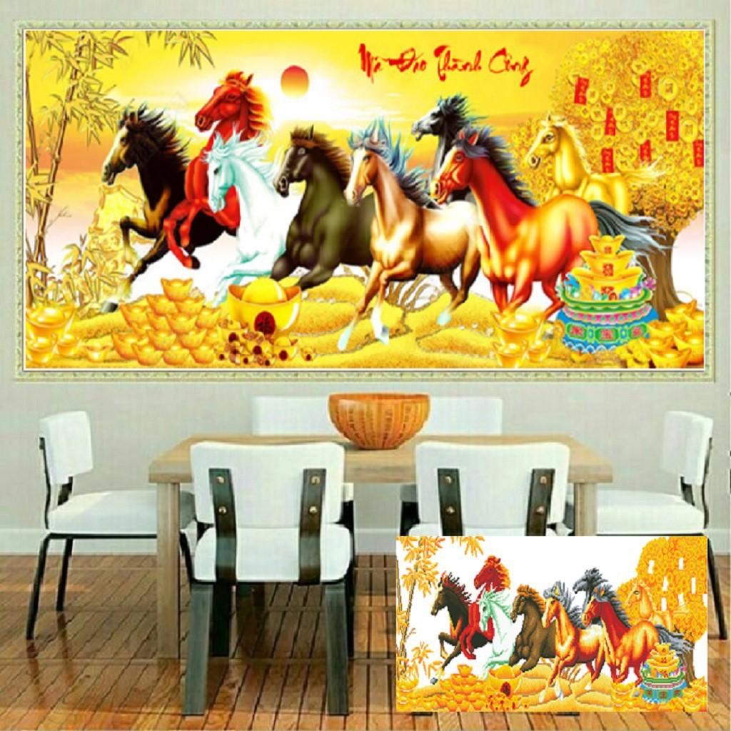 Tranh thêu mã đáo thành công LV3345 - kích thước: 94 * 43cm.