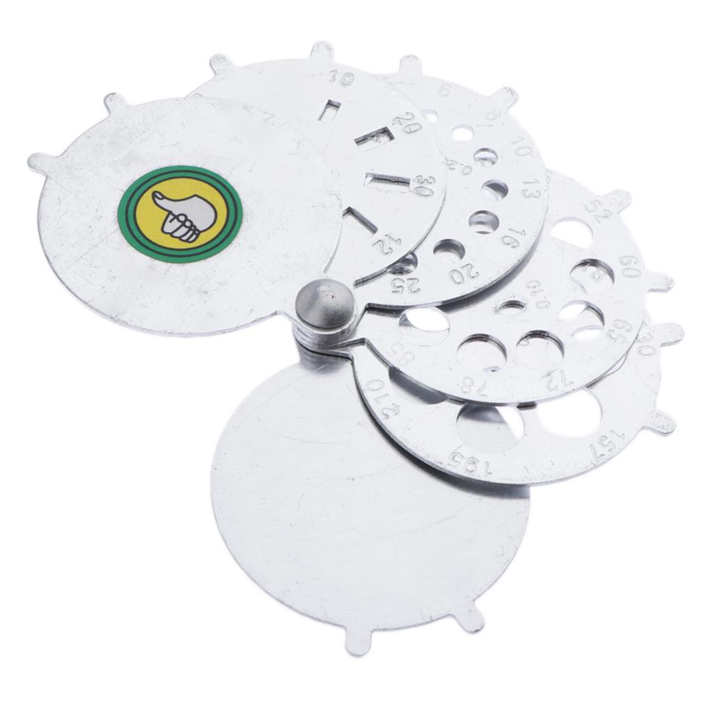 2-4pack 1 sets aluminum folding fan shape sizing gauge measuring gauge 6pcs