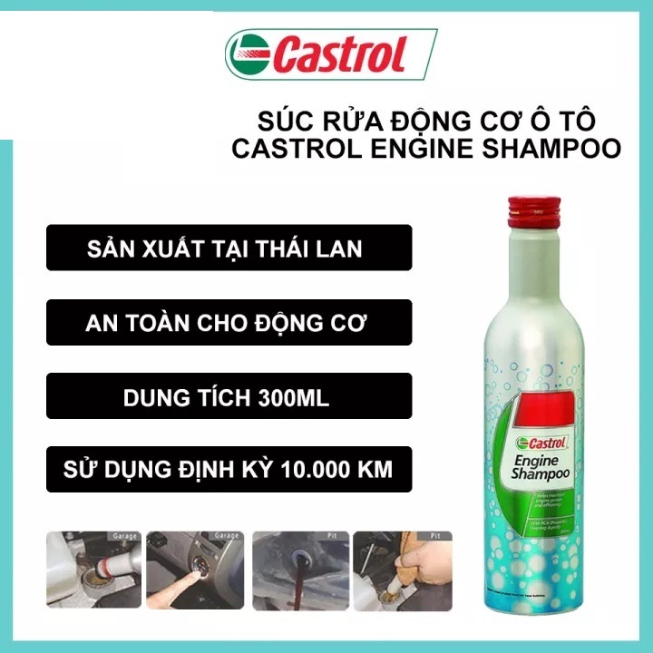 Dung dịch súc động cơ ô tô xe máy CASTROL ENGINE làm sạch cặn bẩn cao câp mẫu mới