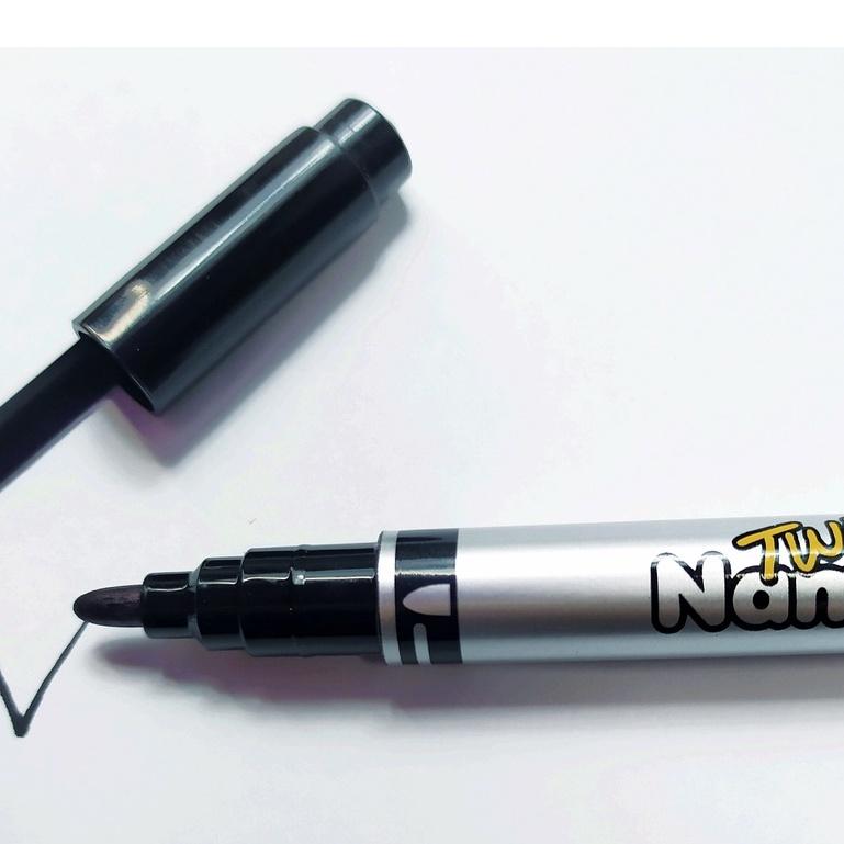 Bút lông dầu Name Pen - Monami Twin 2 đầu đa năng