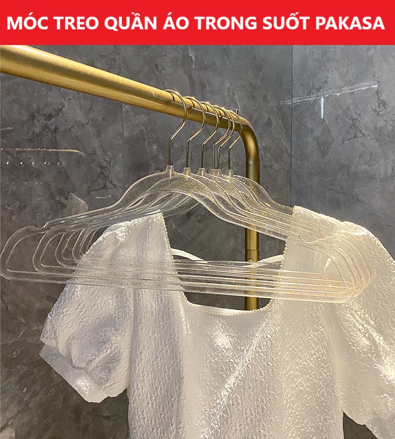 Combo 5 Móc Treo Quần Áo Trong Suốt PaKaSa - Hàng Chính Hãng 